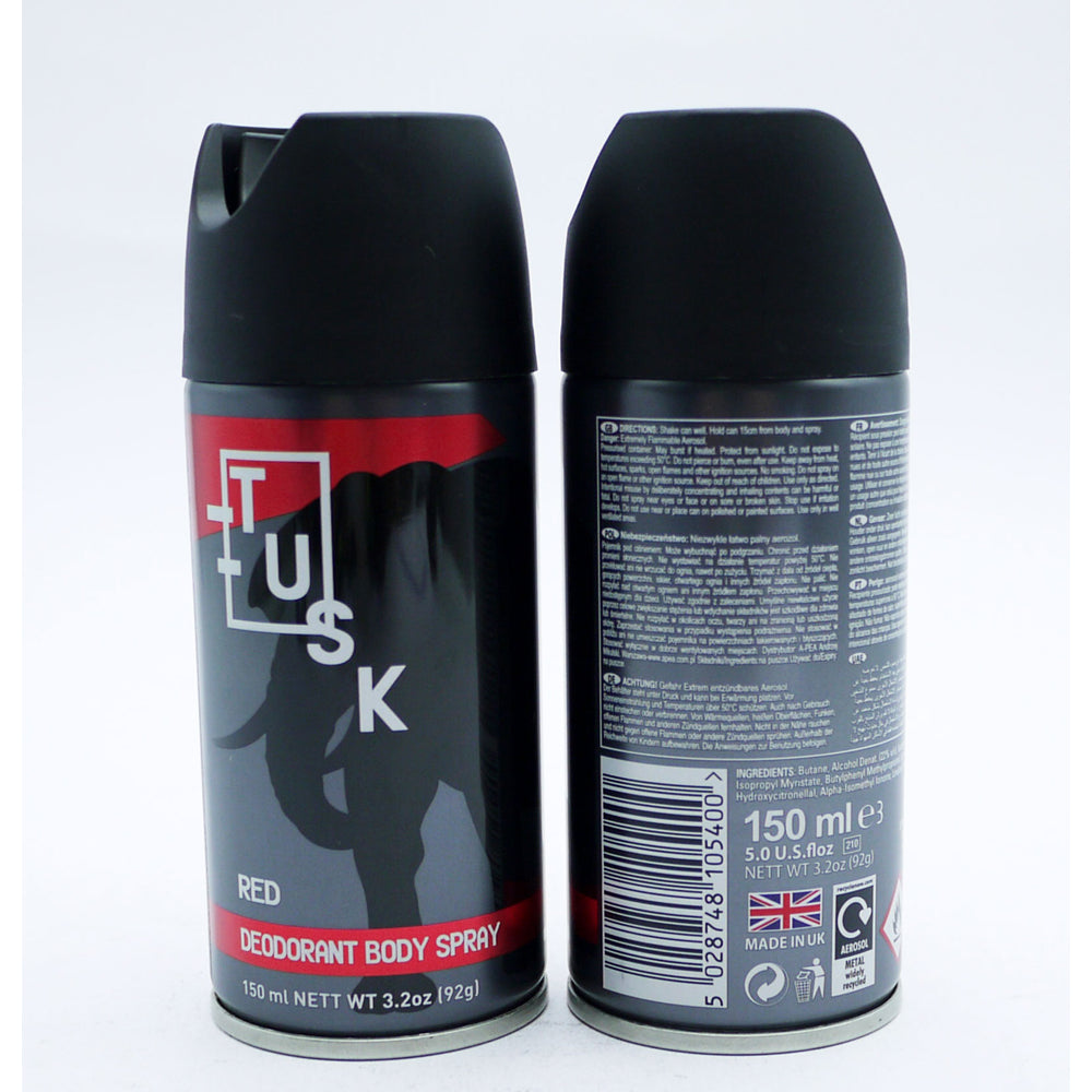 Buy Tusk Red Deodorant Body Spray 150ml - Premium Quality Toiletries Online - Product Image Buy Tusk Red Deodorant Body Spray 150ml - Premium Quality Toiletries Online - Product Image
